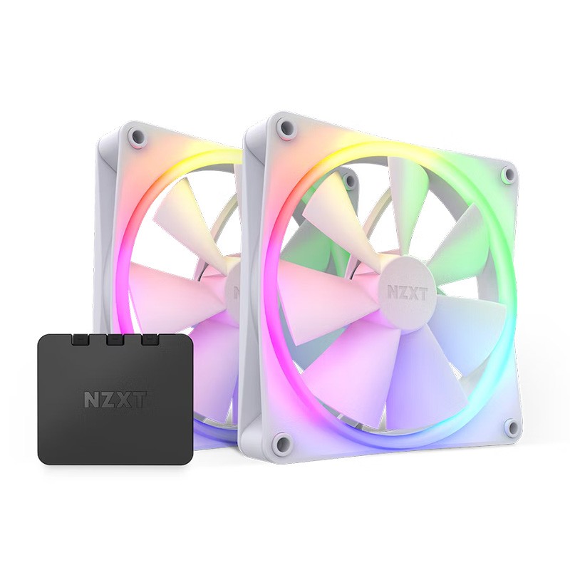 NZXT F140 140mm RGB White PWM Fan - Twin Pack (RF-R14DF-W1)