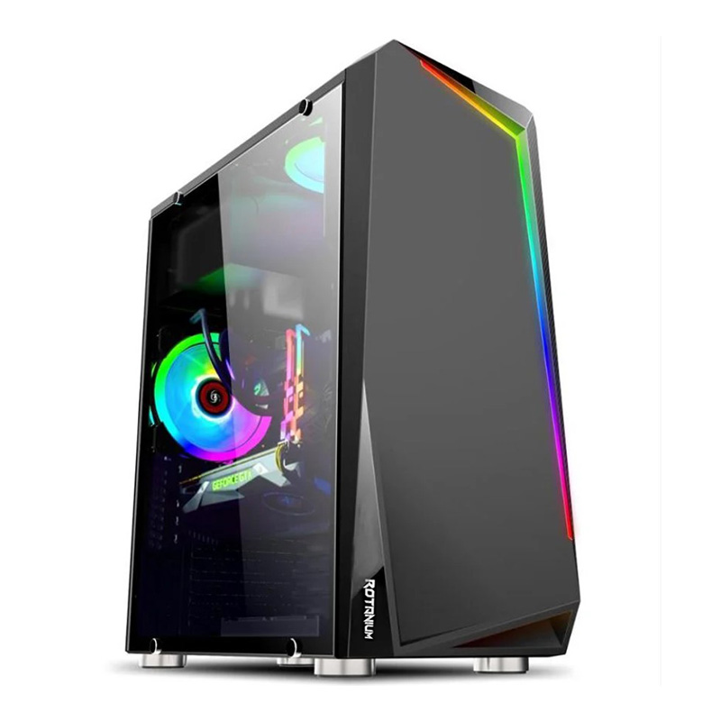 Rotanium Prime RGB-401 Tempered Glass ATX Medium Tower Case with 550W PSU (Prime RGB-401)