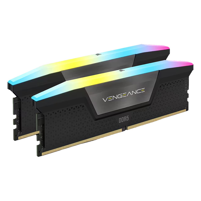 Corsair 96GB (2x48GB) CMH96GX5M2B5600C40 Vengeance RGB C40 5600MHz DDR5 DRAM - Black