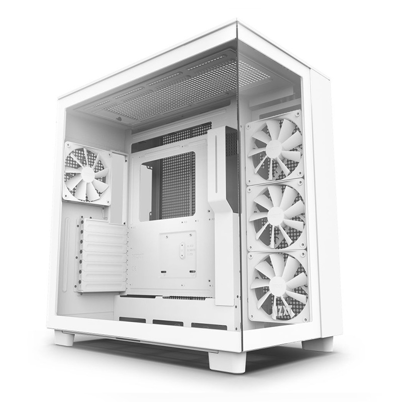 NZXT H9 Flow TG Mid-Tower ATX Case - White (CM-H91FW-01)