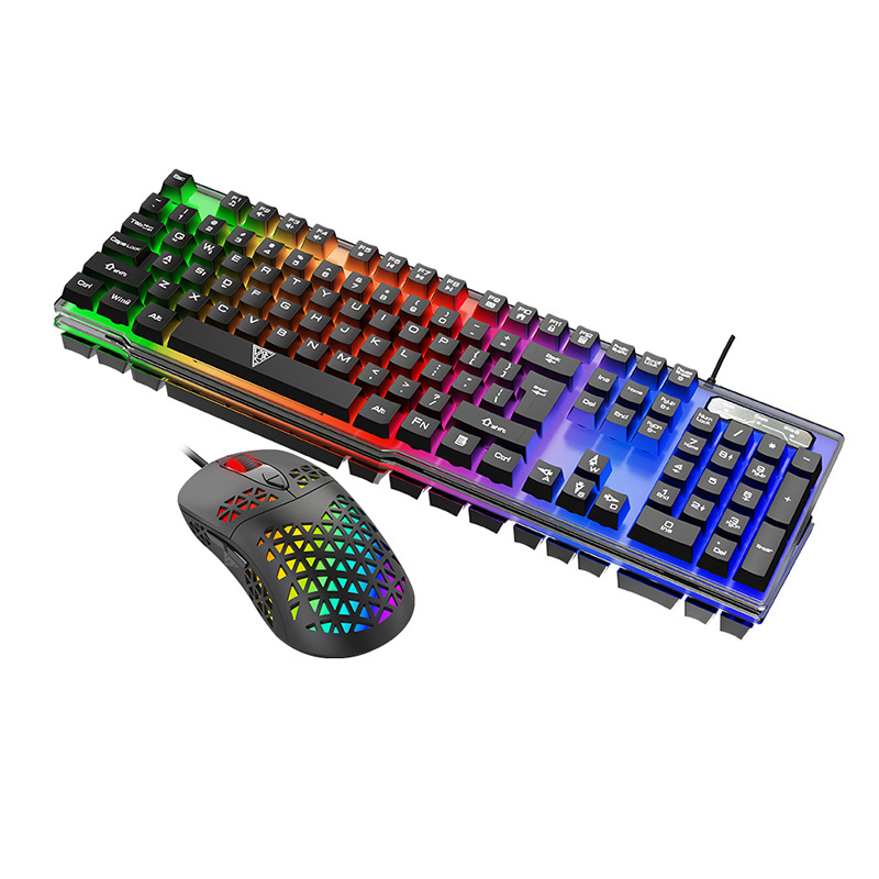 Jingdi V4 mechanical touch keyboard mouse set game set luminous wired photoelectric keyboard