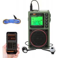 Raddy RF75A APP Control Shortwave Radio, Portable AM/FM/VHF/SW/WB Receiver with Bluetooth, Pocket Radio Rechargeable w/ 9.85 Ft Wire Antenna
