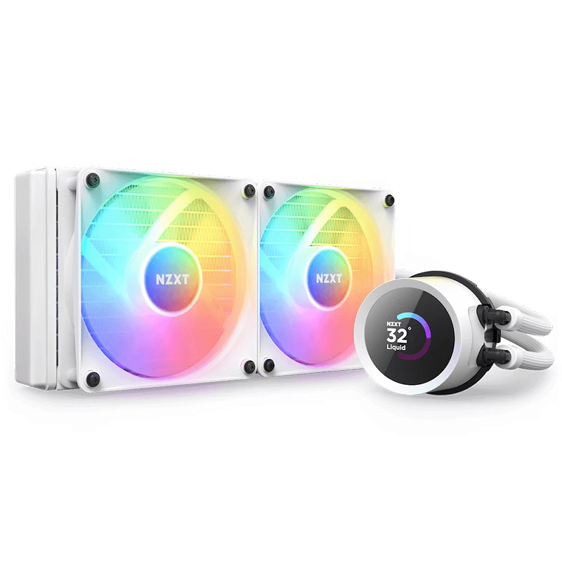 NZXT Kraken 240 RGB 240mm AIO Liquid Cooler with LCD Display - White