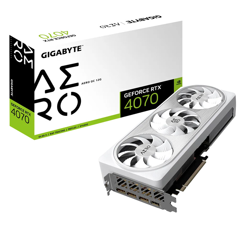 Gigabyte GeForce RTX 4070 Aero OC 12G Graphics Card (GV-N4070AERO OC-12GD) - OPENED BOX 77165