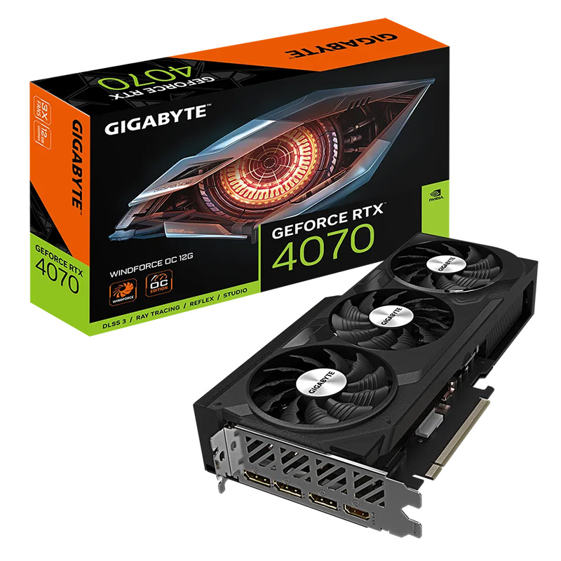 Gigabyte GeForce RTX 4070 WindForce OC 12G Graphics Card (GV-N4070WF3-OC-12GD) - OPENED BOX 78671