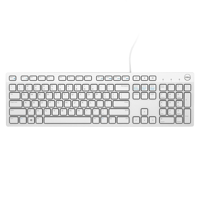 Dell KB216 Wired Multimedia Keyboard - White (580-ADME)