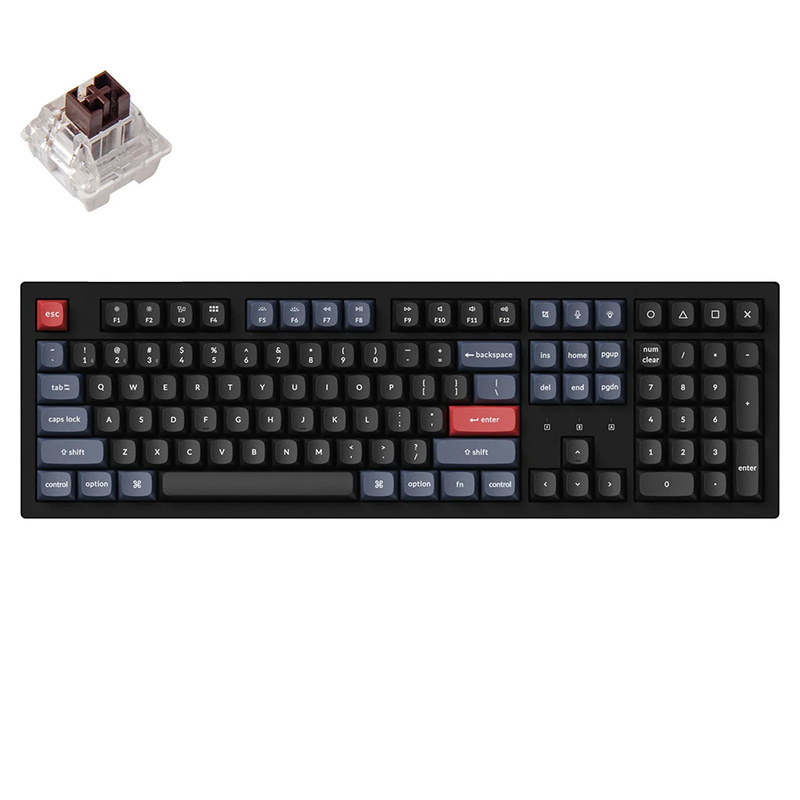 Keychron K10 Pro QMK/VIA RGB Backlit Hot-Swappable Wireless Mechanical Keyboard - Brown Switch (KBK10PH3ZBROWN)