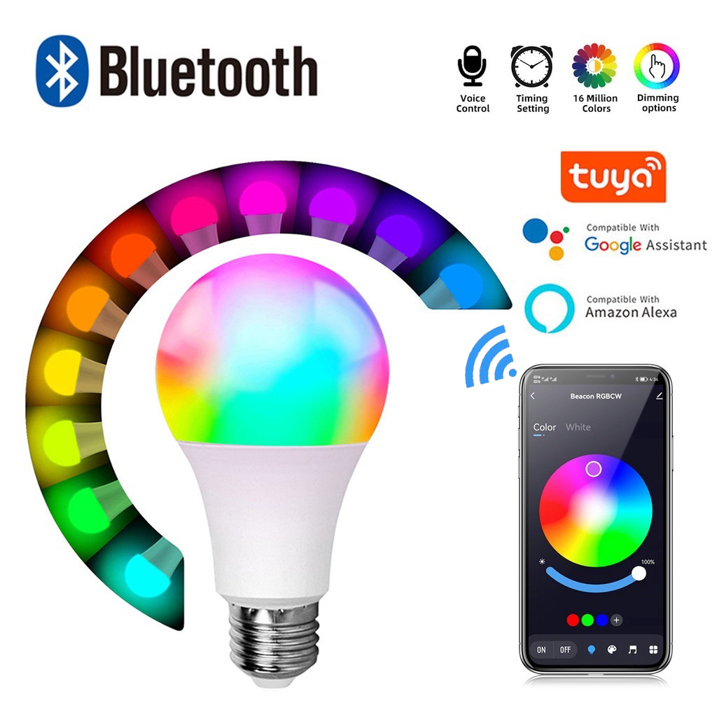 Smart Light Bulbs WiFi LED Bulb globe Voice & Remote Control Dimmable Multicolor RGBCW Compatible with Alexa Google Home SmartThings No Hub Required