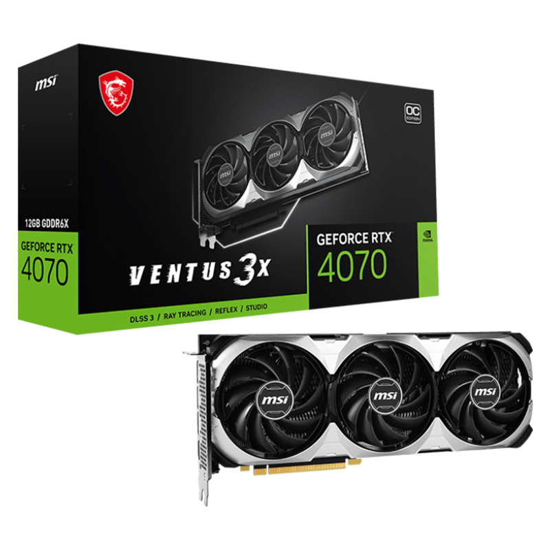 MSI GeForce RTX 4070 Ventus 3x OC 12G Graphics Card (GeForce RTX 4070 VENTUS 3X 12G OC)
