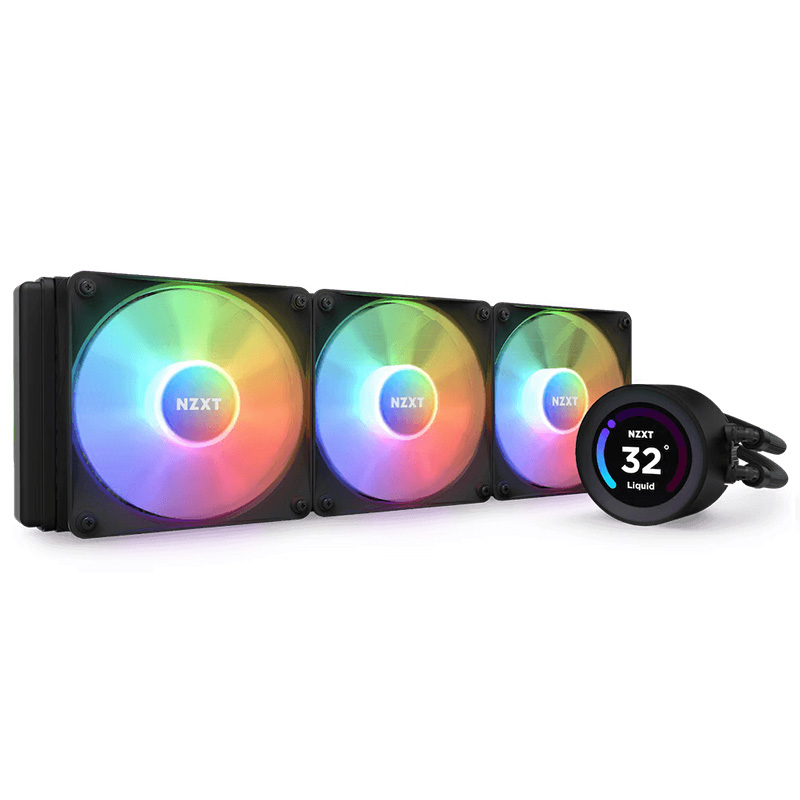 NZXT Kraken Elite 360 RGB 360mm AIO Liquid CPU Cooling with LCD Display - Black (RL-KR36E-B1)