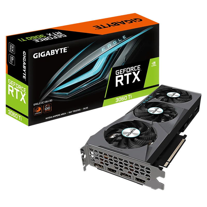 Gigabyte RTX 3060 Ti Eagle OC D6X 8G Graphics Card (GV-N306TXEAGLE OC-8GD)