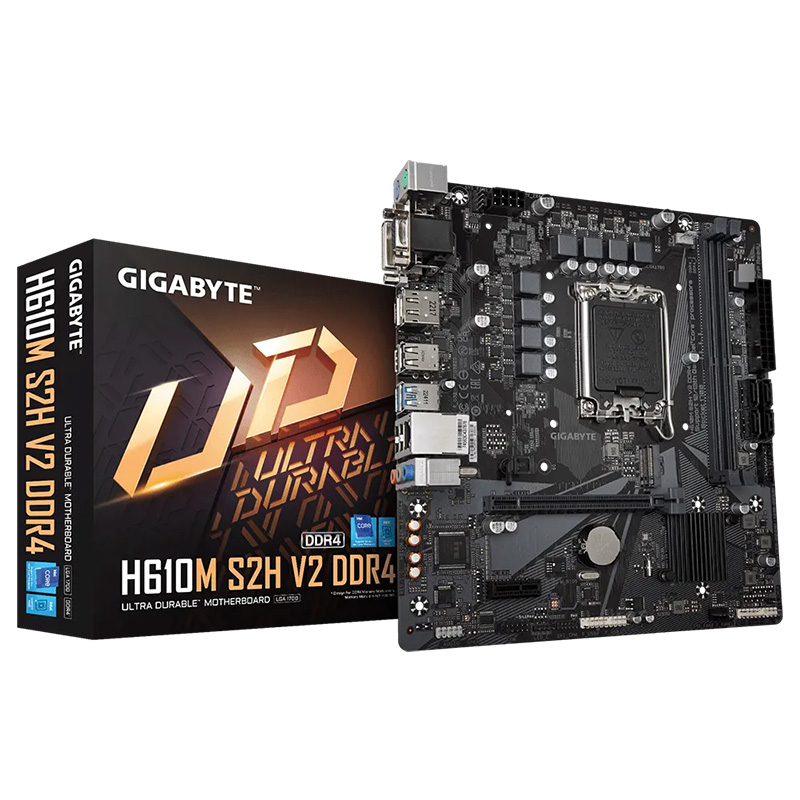 Gigabyte H610M S2H V2 DDR4 mATX LGA 1700 Motherboard (H610M-S2H-V2-DDR4)