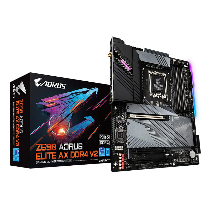 Gigabyte Z690 Aorus Elite AX DDR4 V2 LGA 1700 ATX Motherboard (GA-Z690A-ELITE-AX-D4-V2)