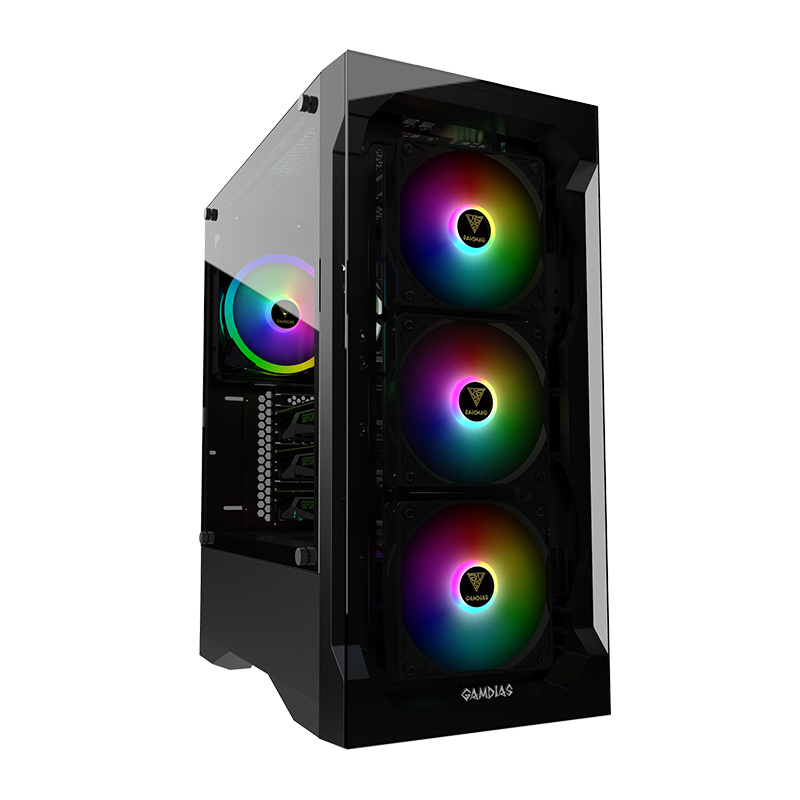 Gamdias Talos E2 Tempered Glass ARGB Fans Mid Tower Gaming ATX Case (Talos E2)