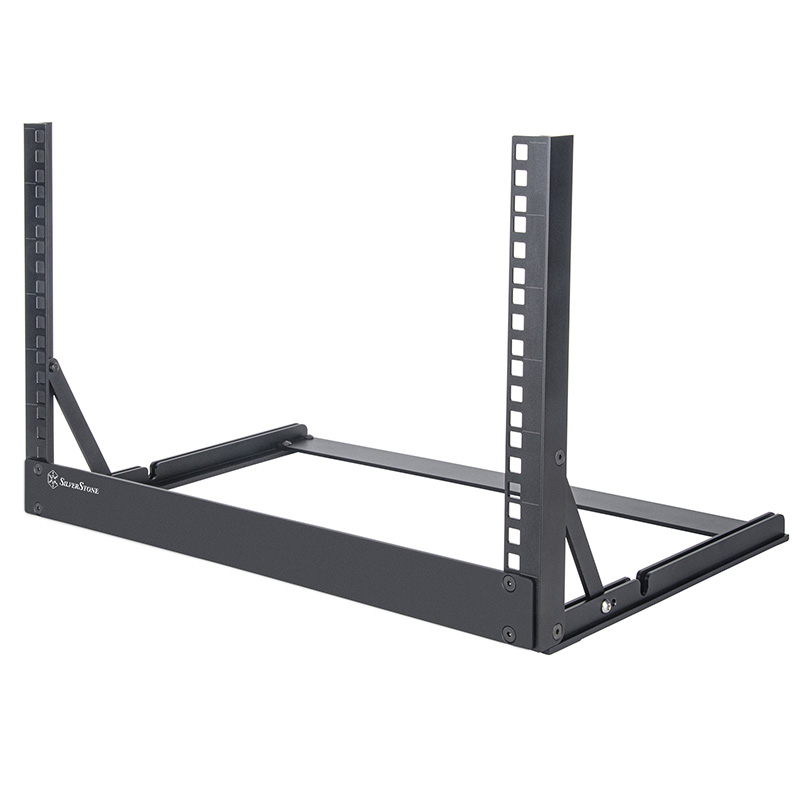 SilverStone 19in Open Frame Desktop Rack Aluminum - Black (SST-RK06U-OF)