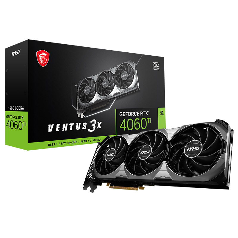 MSI GeForce RTX 4060 Ti Ventus 3x OC 16G Graphics Card (GeForce RTX 4060 Ti VENTUS 3X 16G OC)