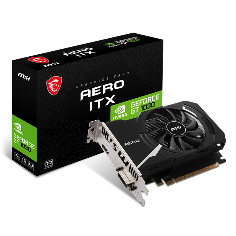 MSI GeForce GT 1030 Aero ITX OC 4G Graphics Card (GeForce GT 1030 AERO ITX 4GD4 OC)