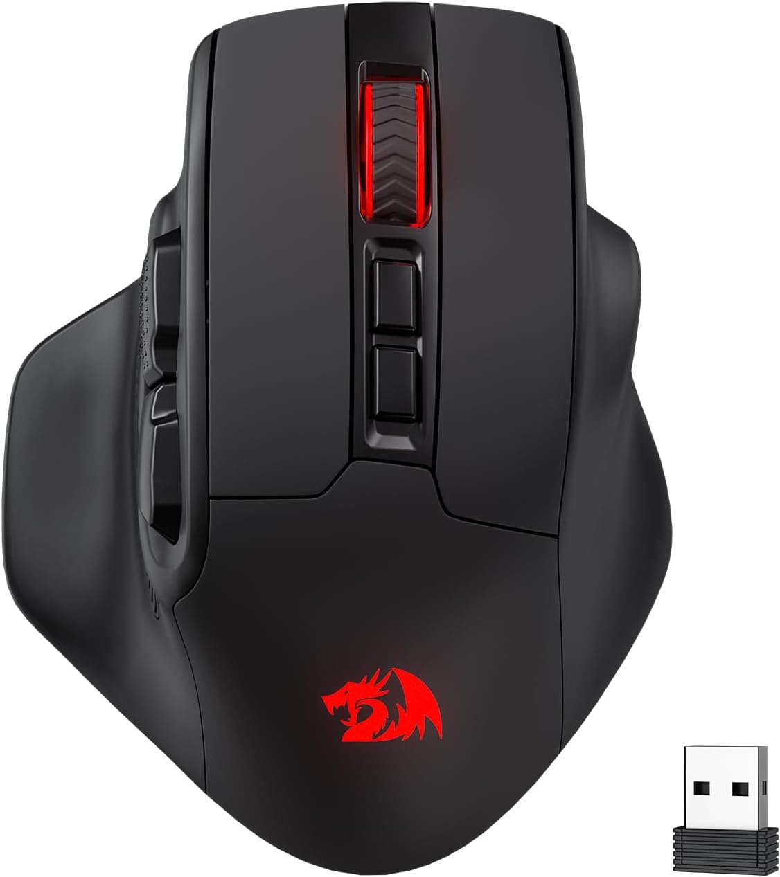 Redragon M806 Wireless Gaming Mouse, 7 Programmable Buttons Wired RGB Gamer Mouse w/3-Mode Connection, Ergonomic Natural Grip Build