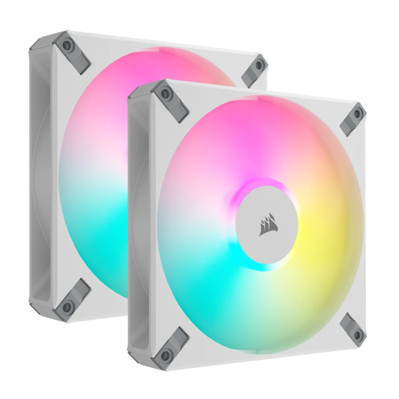 Corsair iCUE AF140 RGB Elite 140mm White PWM Fan - 2 Pack (CO-9050160-WW)