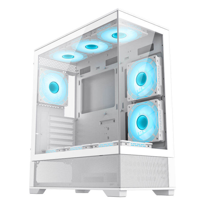 Gamemax Vista AW ATX Mid-Tower white 6x ARGB fan