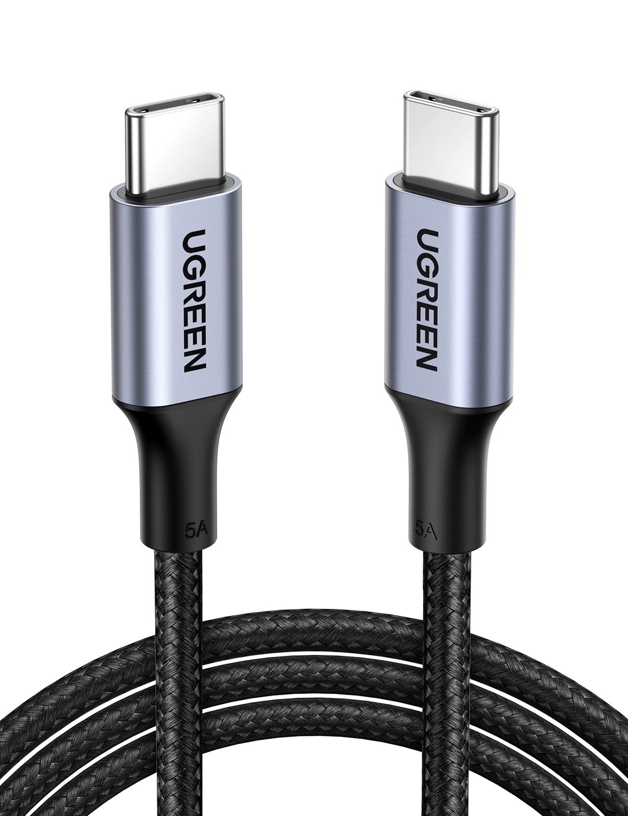 UGREEN USB-C to USB-C 2.0 5A Aluminum Case Charging Cable 1m (Space Gray)