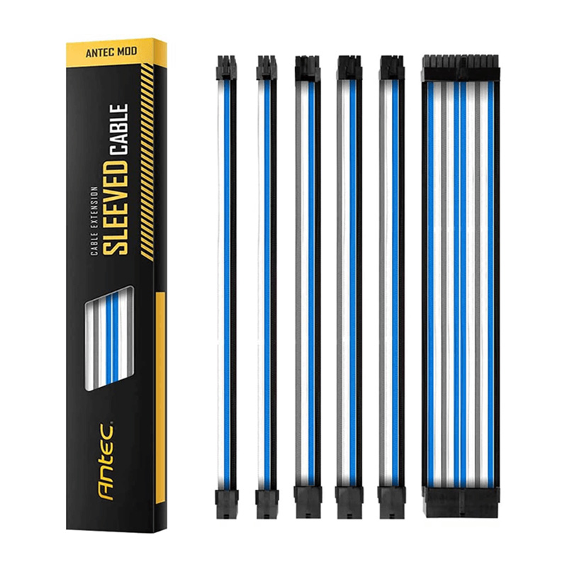 Antec Antec PSU Sleeved Extension Cable Kit V2 - Blue/White/Black