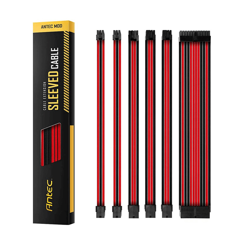 Antec PSU Sleeved Extension Cable Kit V2 - Red/Black