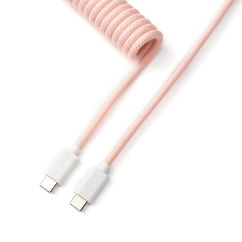 Keychron Coiled Aviator Cable - Light Pink / Straight (CABKCCAB-15)