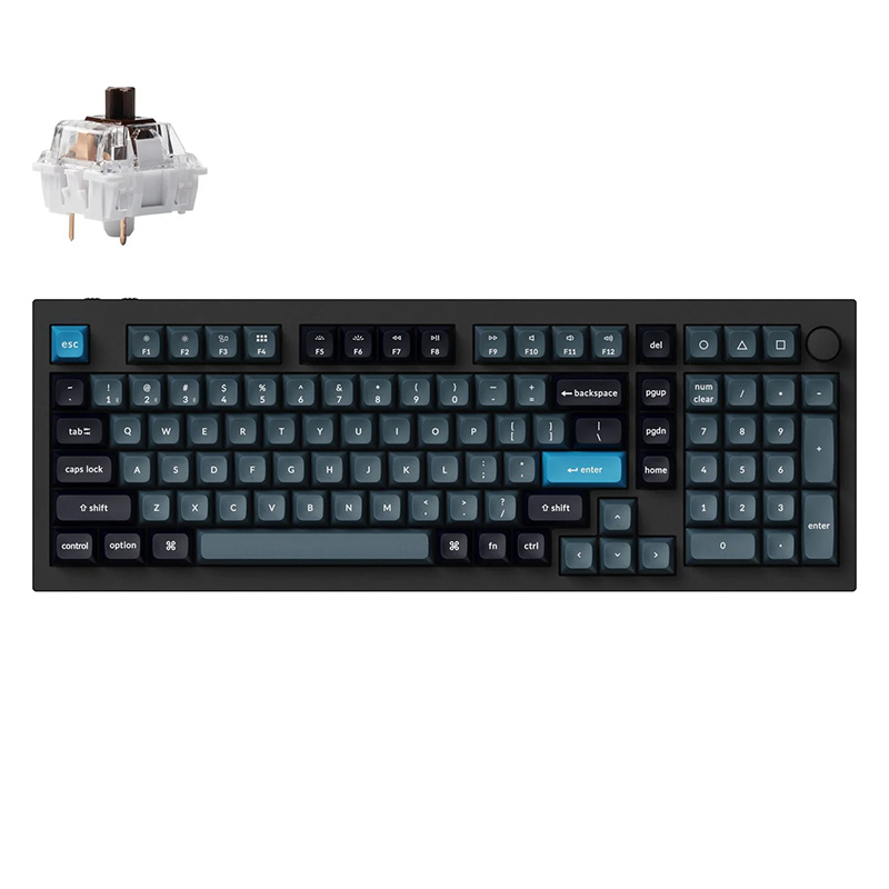 Keychron Q5 Pro QMK/VIA Wireless Custom Mechanical Keyboard - Carbon Black / Keychron K Pro - Brown (KBKCQ5PM3BROWN)