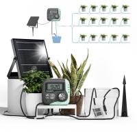 Raddy WS-1 Drip Irrigation Kit, 5W Solar Powered Automatic Watering System, Easy DIY Water Timer for Plants on The Balcony, Gardens, and Green House, 