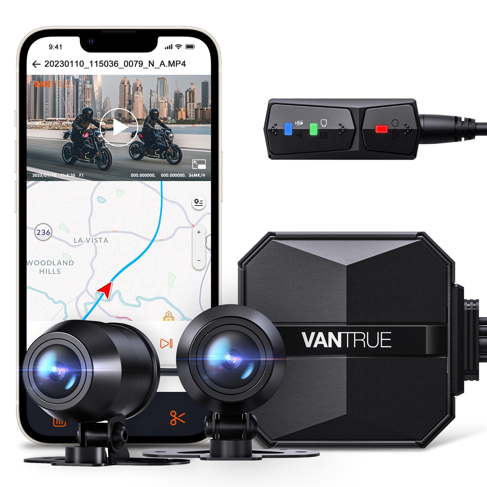 Vantrue F1 Motorcycle Dash Cam