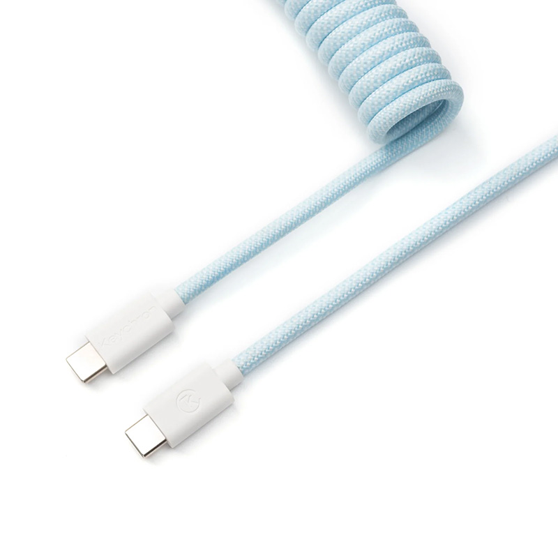 Keychron Coiled Aviator Cable - Light Blue / Straight (CABKCCAB-19)