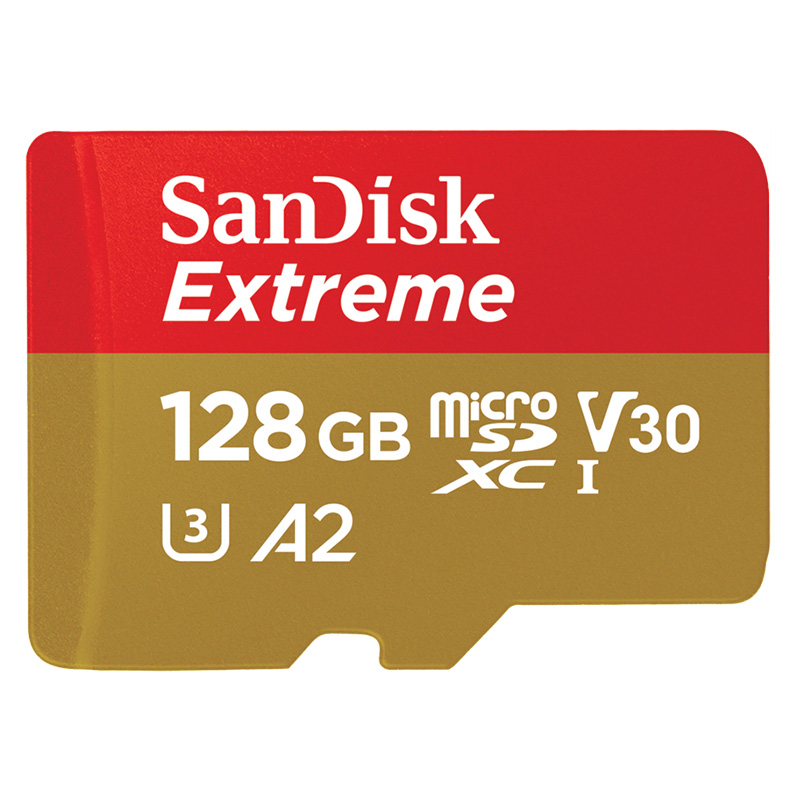 SanDisk 128GB Extreme C10 U3 V30 4K UHS-I MicroSDXC Card