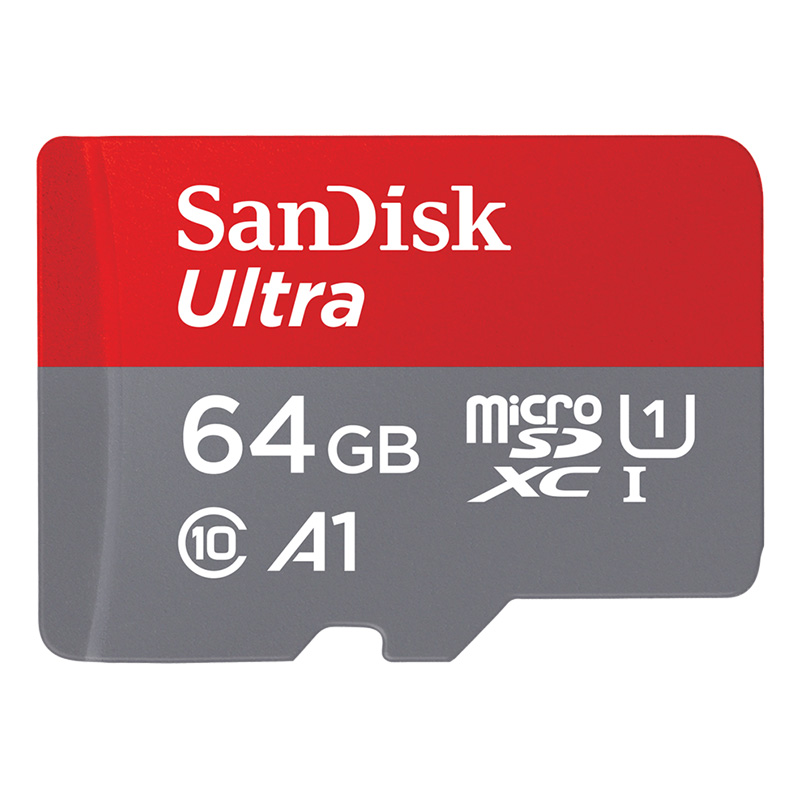 SanDisk 64GB Ultra UHS-I Class 10 U1 A1 MicroSDXC Card with Adapter