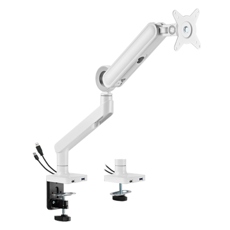 Brateck Designer Premium Single Monitor Spring-Assisted Monitor Arm with USB-A and USB-C Ports (LDT75-C012UC)