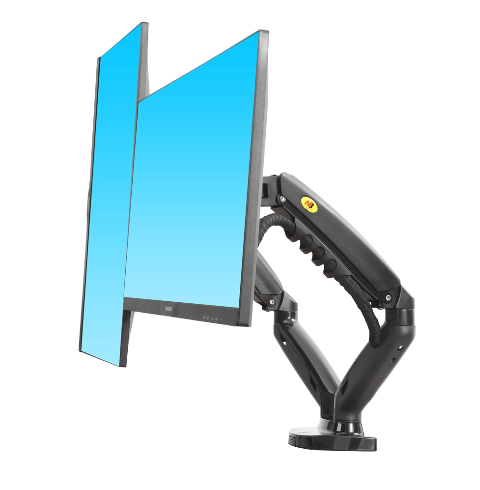 North Bayou F160 Dual Monitor Full Motion Desk Mount with Gas Spring for Two Computer Monitors 17'' - 27"