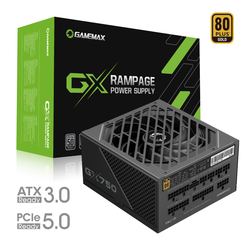 Gamemax GX-750 PRO BK 750W 80+Gold Power Supply ATX3.0 PCIE5.0