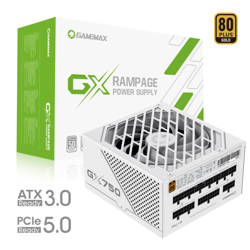 Gamemax GX-750 PRO White 750W 80+Gold Power Supply ATX3.0 PCIE5.0