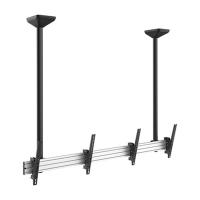 Brateck Dual Screen Menu Board Ceiling Mount with Long Pole for up to 55in and 50kg