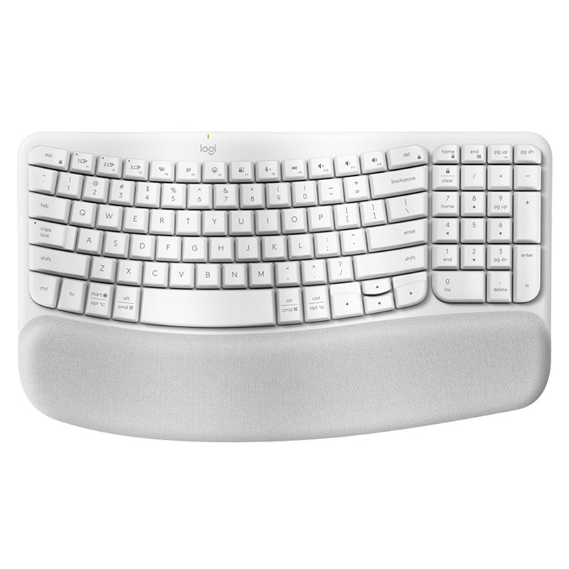 Logitech Wave Keys Wireless Ergonomic Keyboard - Off-White