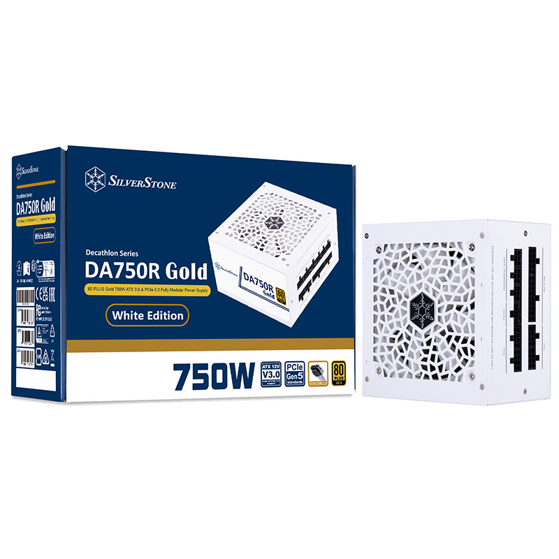 SilverStone 750W 80+ Gold Power Supply - White (SST-DA750R-GMA-WWW)