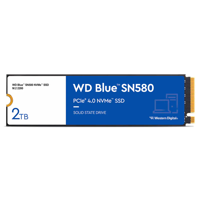 Western Digital 2TB Blue SN580 PCIe 4.0 M.2 2280 NVMe SSD (WDS200T3B0E)