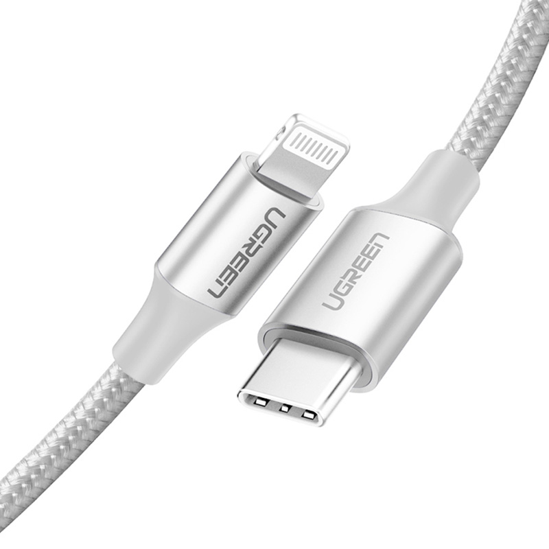 UGreen Lightning Male to USB Type-C Male White Cable 1m