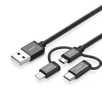 USB-Cables-UGreen-3-in-1-USB-A-to-Micro-USB-Lightning-Type-C-Black-Braided-Cable-1m-4