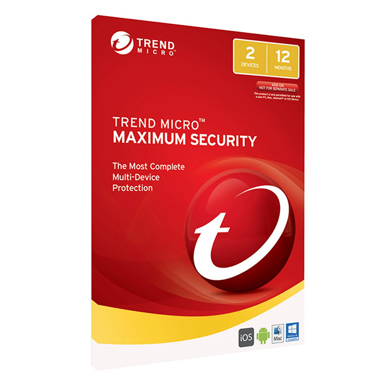 Trend Micro Maximum Security 1 Year 2 Devices Prepaid Subscription Add-On