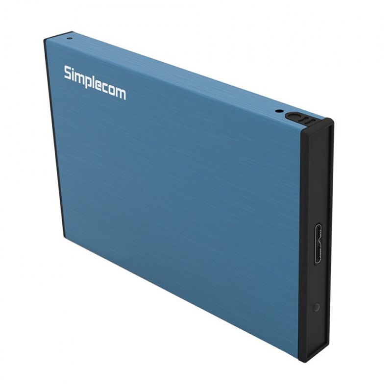 Simplecom SE218 Aluminium Tool Free 2.5in SATA to USB 3.0 HDD Enclosure - Blue