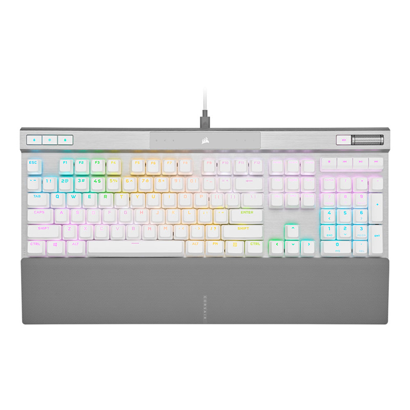 Corsair K70 PRO RGB Wired Optical-Mechanical Gaming Keyboard with PBT Double Shot PRO Keycaps - White (CH-910951A-NA)