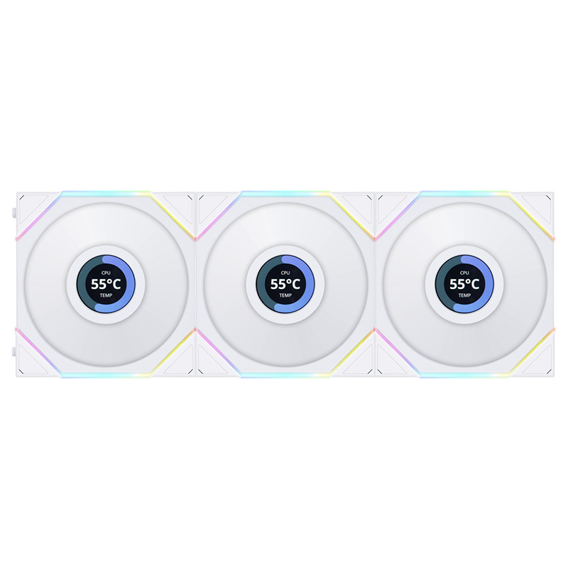 Lian Li UNI FAN TL LCD 120 ARGB 120mm White PWM Fan - 3 Pack