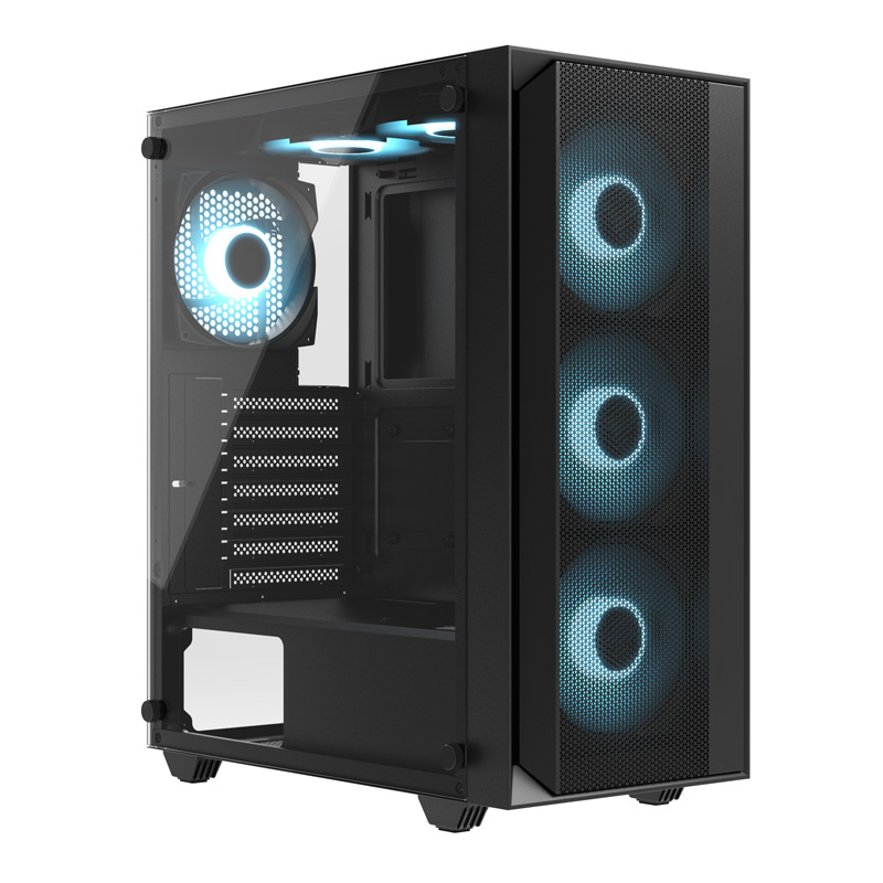 Equites 2605M RGB Tempered Glass Mid Tower ATX Case - Black (Case-2605M)