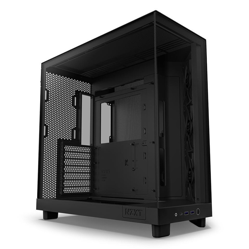 NZXT H6 Flow Compact Dual Chamber TG Mid Tower ATX Case - Matte Black (CC-H61FB-01)